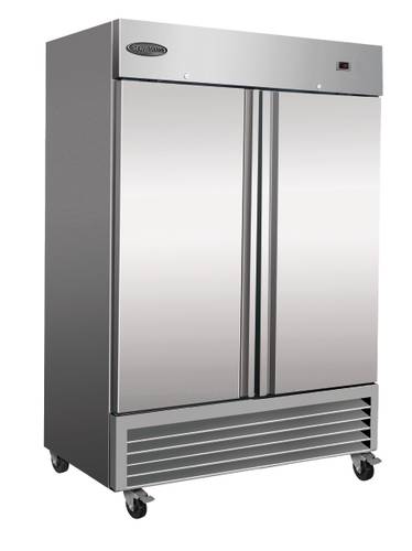 49 Cu. Ft. Stainless Steel 2-Door Reach-In Freezer (Serv-Ware RF2-HC-T)