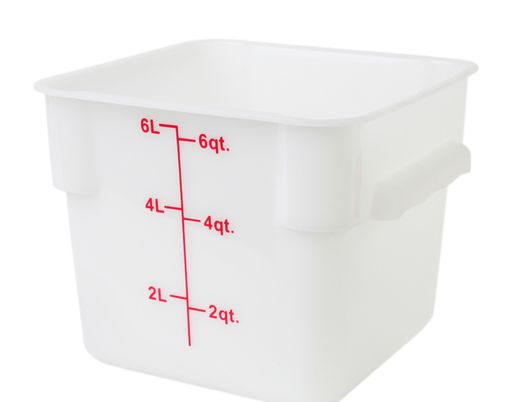 Thunder Group Square 6 Qt. White Food Storage Container (Thunder Group PLSFT006PP)