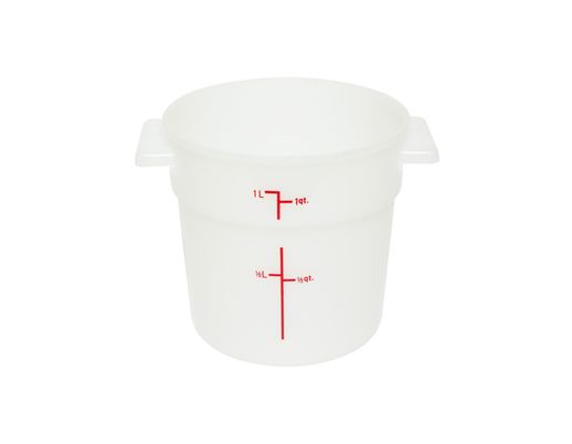 Thunder Group Round 1 Qt. White Food Storage Container (Thunder Group PLRFT301PP)