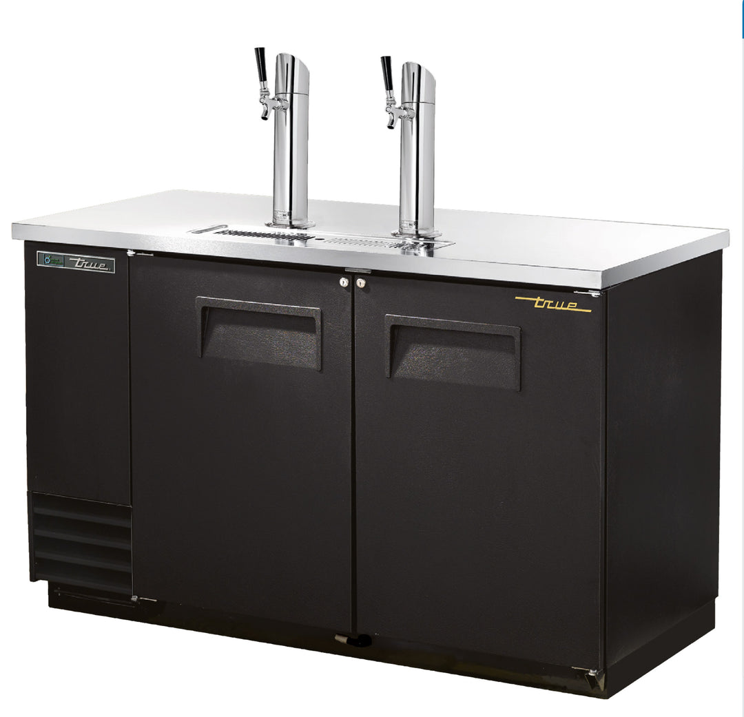 True TDD-2-HC 59" Two Keg Direct Draw Beer Dispenser with Stainless Steel Countertop & R290 Refrigerant - Made in USA