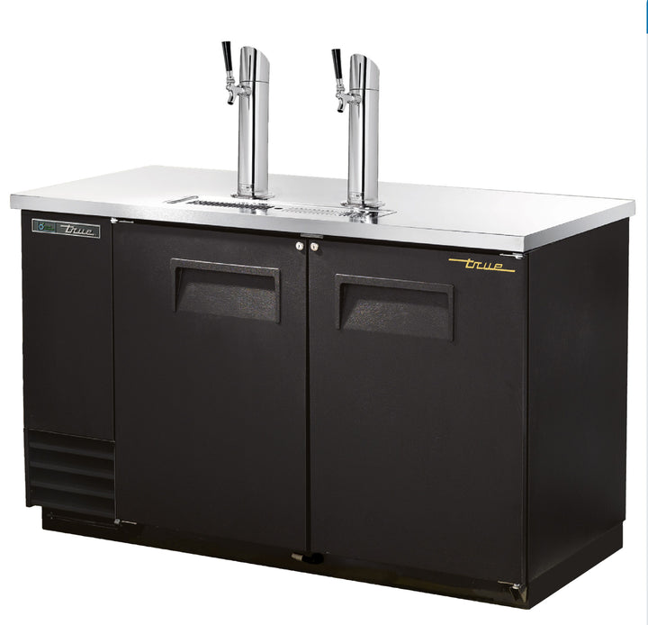 True TDD-2-HC 59" Two Keg Direct Draw Beer Dispenser with Stainless Steel Countertop & R290 Refrigerant - Made in USA