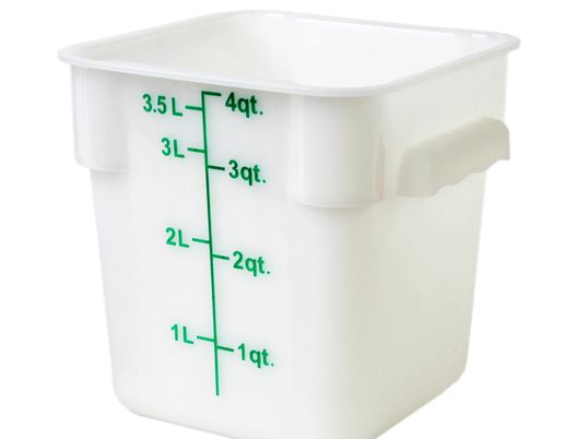 Thunder Group Square 4 Qt. White Food Storage Container (Thunder Group PLSFT004PP)