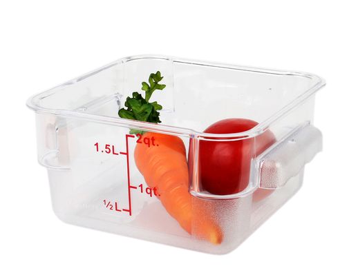 Thunder Group Square 2 Qt. Clear Food Storage Container (Thunder Group PLSFT002PC)