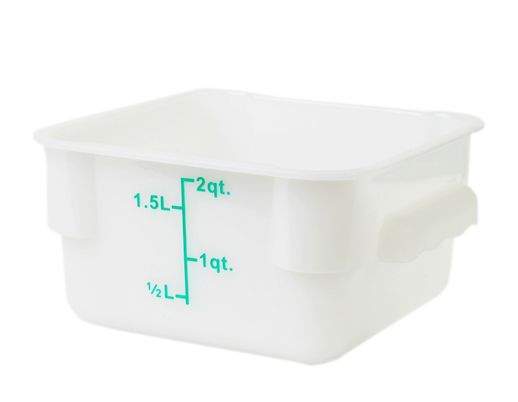 Thunder Group Square 2 Qt. White Food Storage Container (Thunder Group PLSFT002PP)