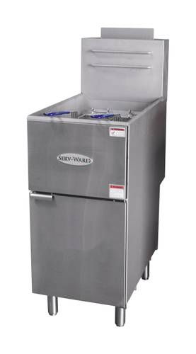 40 LB Floor Model Deep Fryer Natural Gas (Serv-Ware SGF-40N)