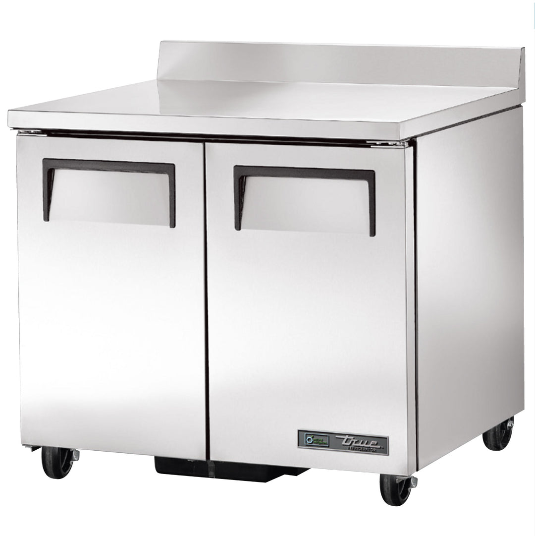 True TWT-36-HC 36" Two-Door Commercial Work Top Refrigerator with Stainless Steel Work Surface & R290 Refrigerant – Made in USA
