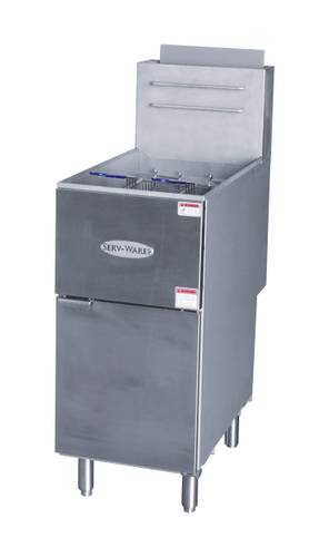 50 LB Floor Model Deep Fryer - Natural Gas (Serv-Ware SGF-50N)