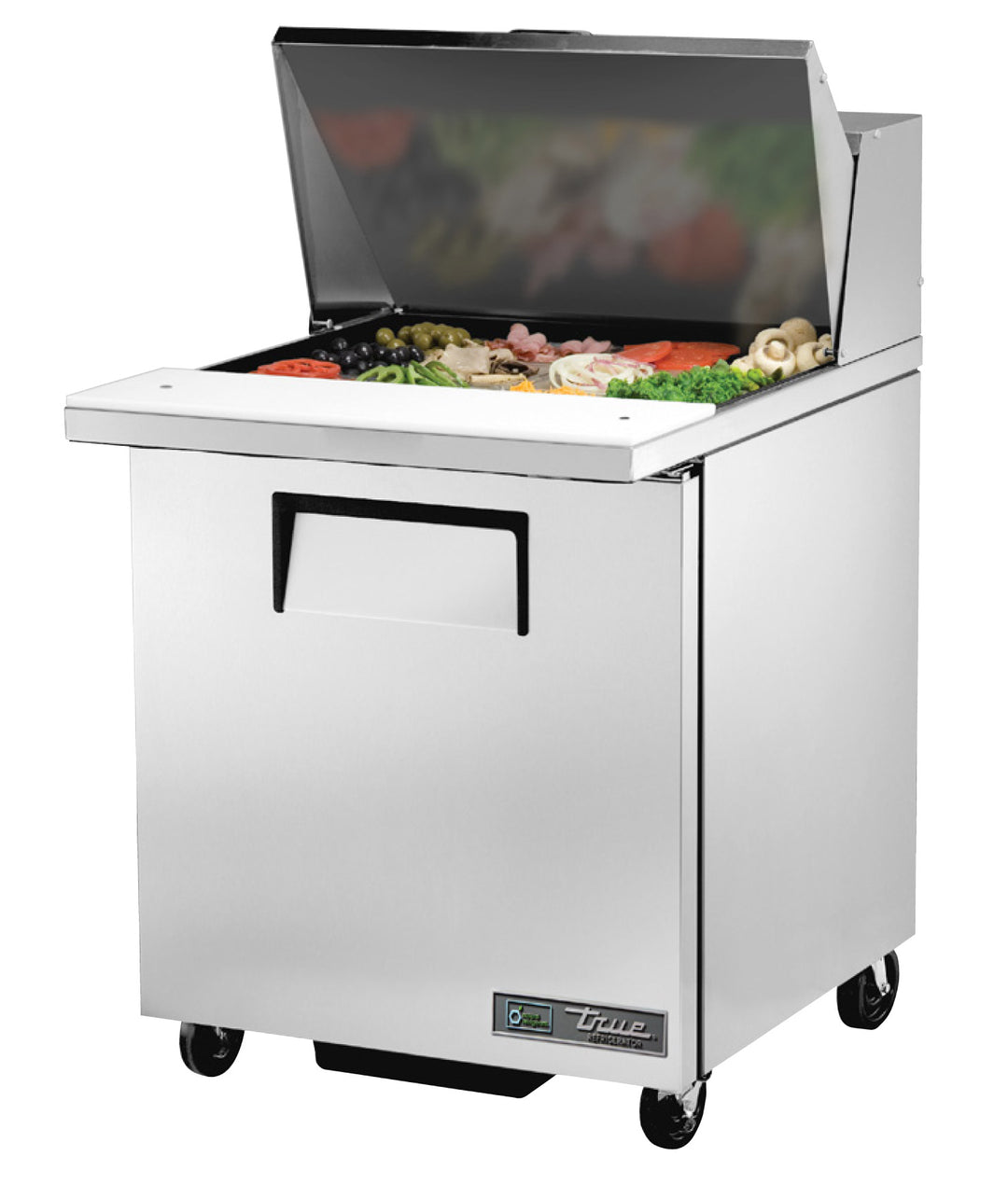 True TSSU-27-12M-C-HC 27" Mega Top Sandwich & Salad Prep Table Refrigerator with 12 Pan Capacity & R290 Refrigerant – Made in USA