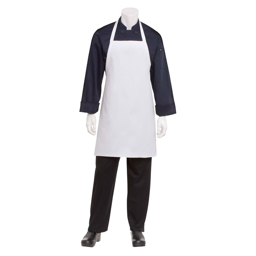 Chef Works Bib Apron No Pockets APKDC-WHT-0, Durable Poly/Cotton Blend - White