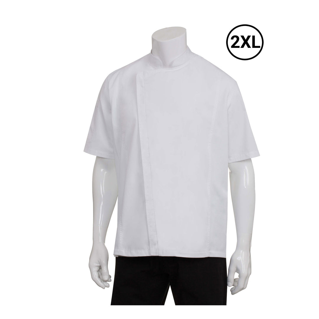 Chef Works Springfield Chef Coat BCSZ009-WHT-XL, Chef Coat with Cool Vent™ Design Single Breast Short 