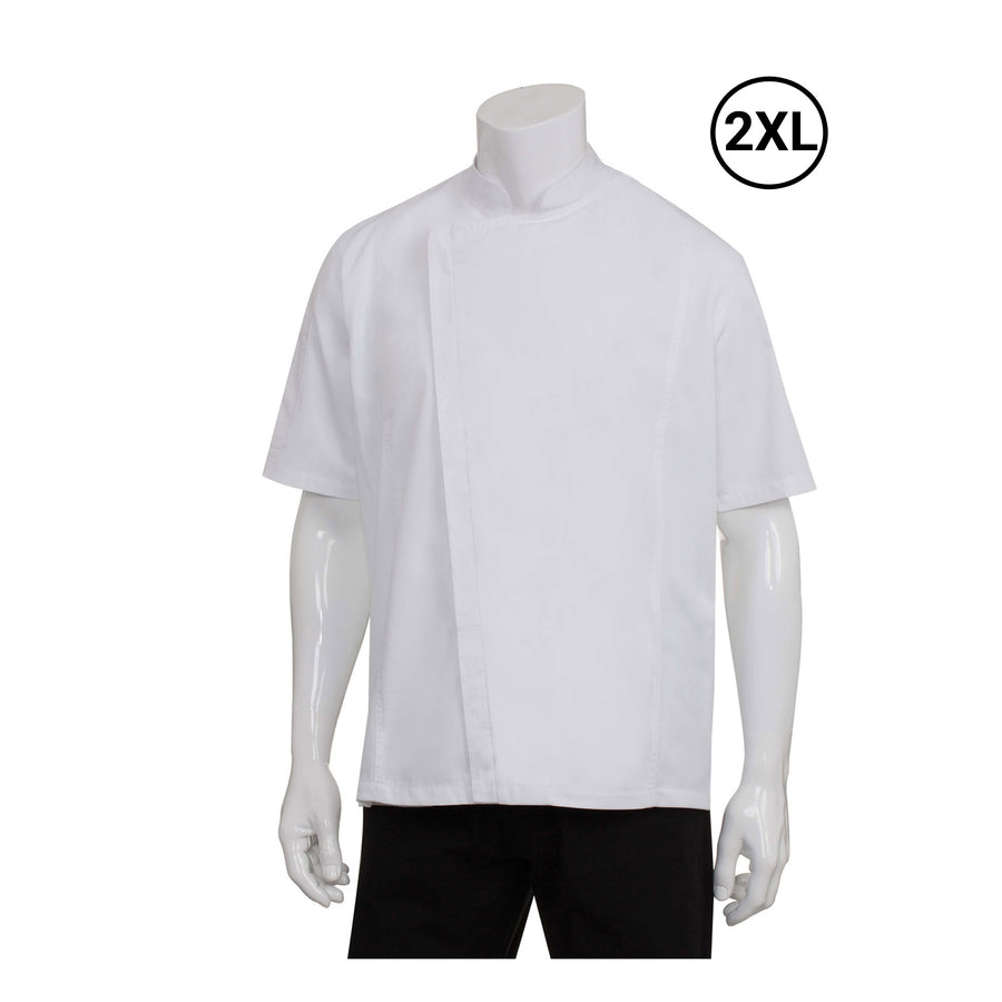 Chef Works Springfield Chef Coat BCSZ009-WHT-XL, Chef Coat with Cool Vent™ Design Single Breast Short 