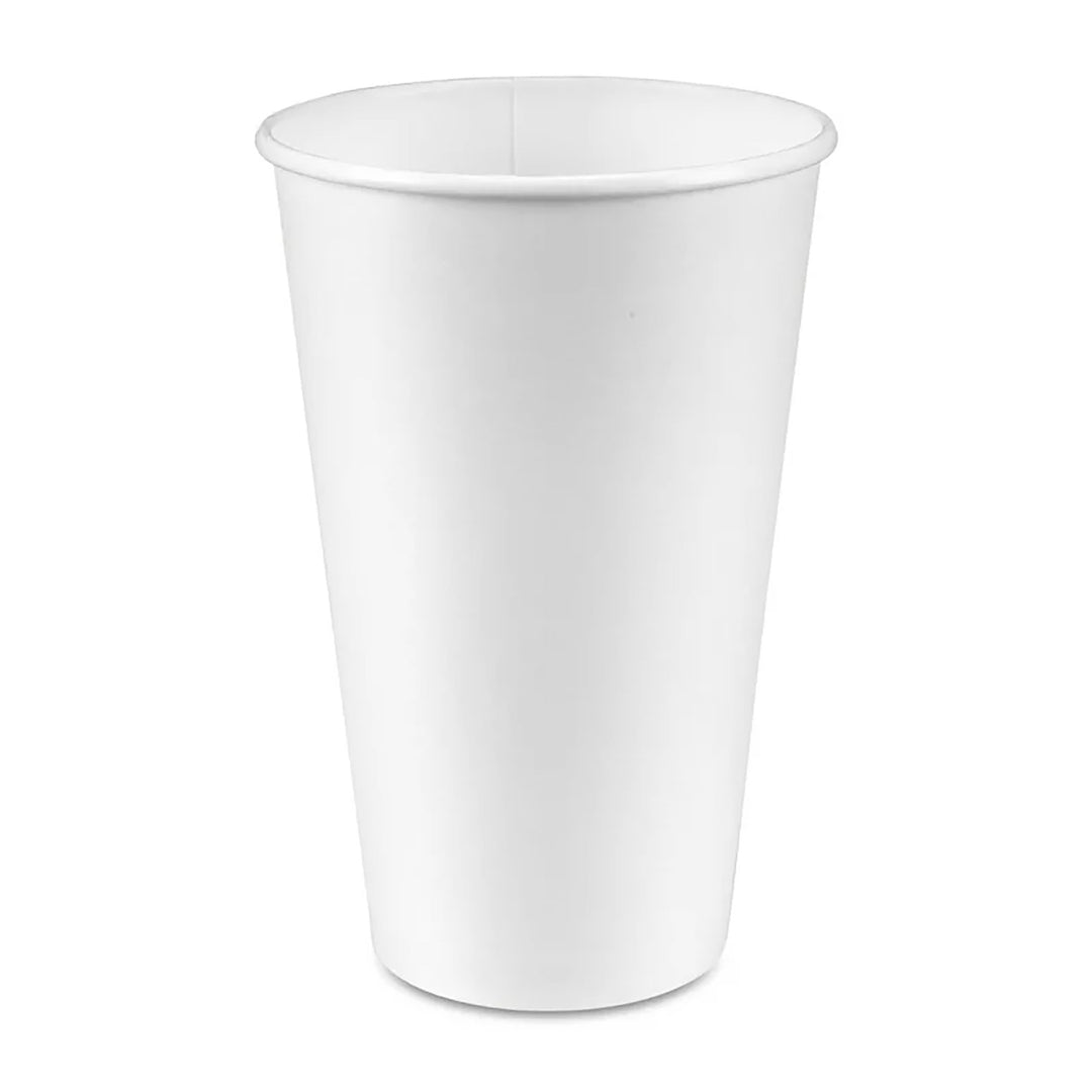 16 Oz White Paper Single-Wall Hot Cup – Sold 1000 Cups per Case
