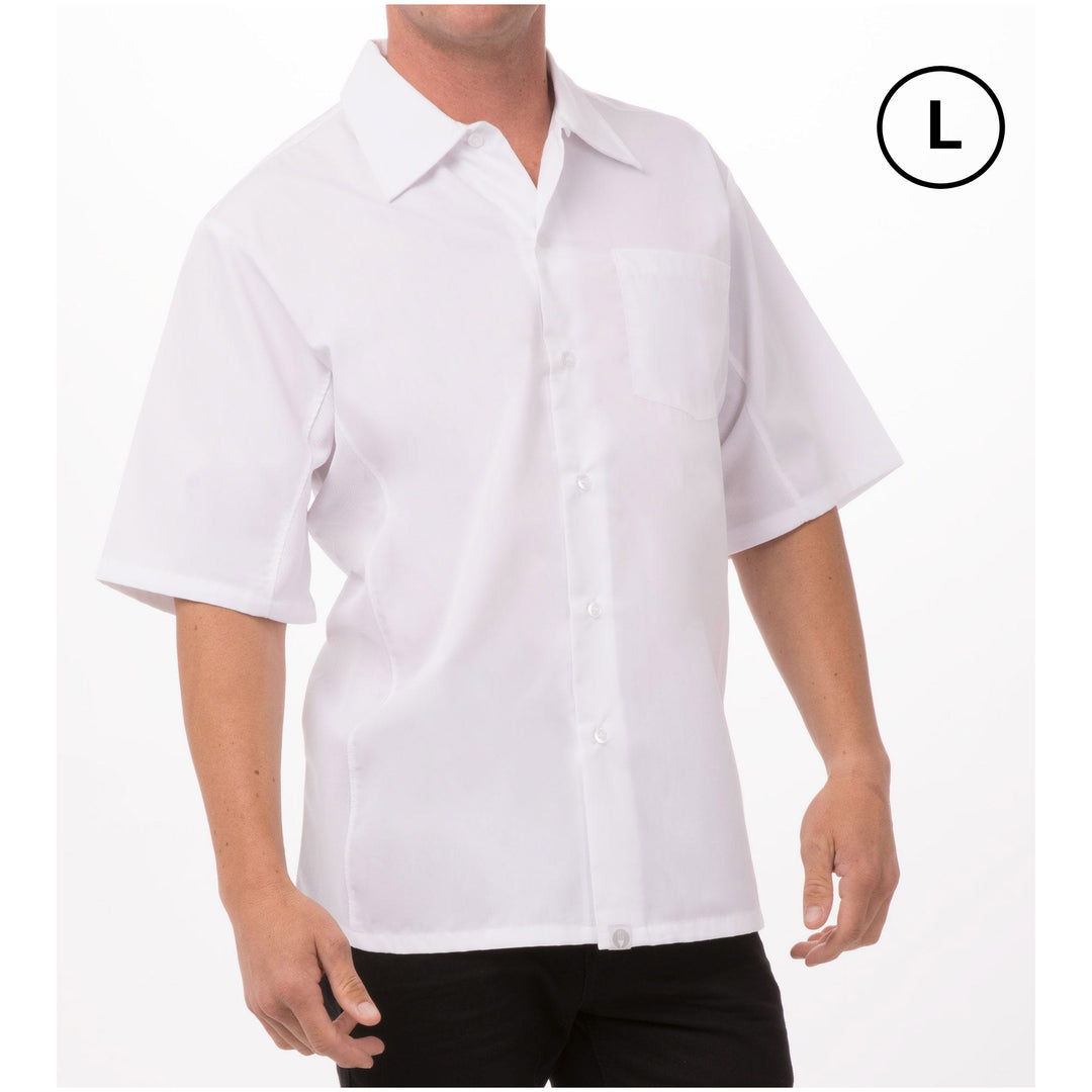 Chef Works CSCV-WHT-L Cool Vent™ Cook Shirt Short Sleeve - White - Large Size