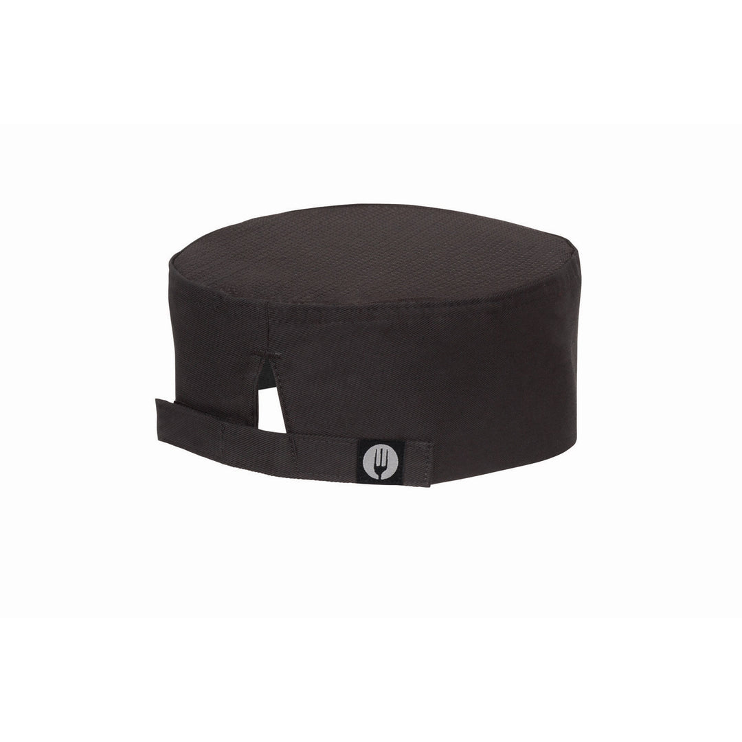 Chef Works DFBB-BLK-0 Beanie Cap with Cool Vent™ Mesh Top Velcro Adjustable  Fit Band - Black
