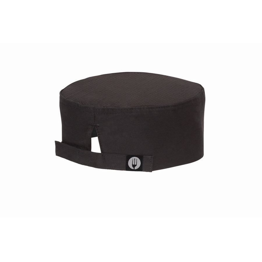 Chef Works DFBB-BLK-0 Beanie Cap with Cool Vent™ Mesh Top Velcro Adjustable  Fit Band - Black