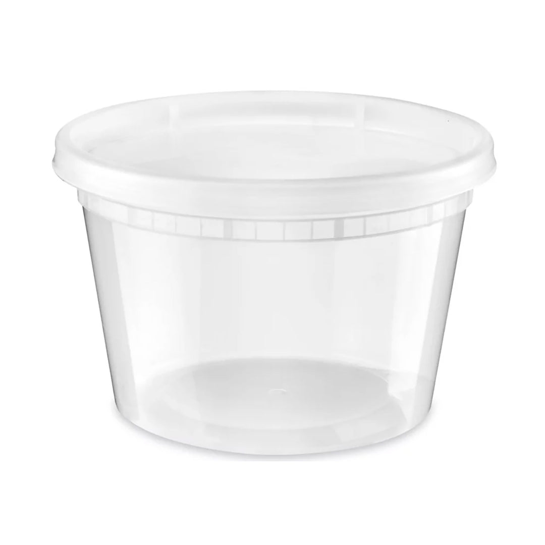 16 Oz Soup/ Deli Container Translucent Plastic Includes Lid – Sold 240 Containers per Case  | Gator Chef Restaurant Equipment & Kitchen Supplies