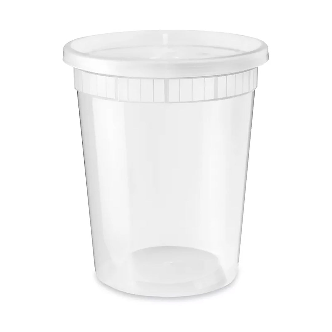 32 Oz Soup/ Deli Container Translucent Plastic Includes Lid – Sold 240 Containers per Case  | Gator Chef Restaurant Equipment & Kitchen Supplies