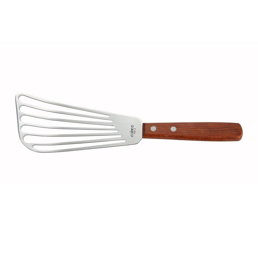 Fish Spatula 6-3/4 x 3-1/4 Stainless Blade with Wood Riveted Handle (Winco FST-6)