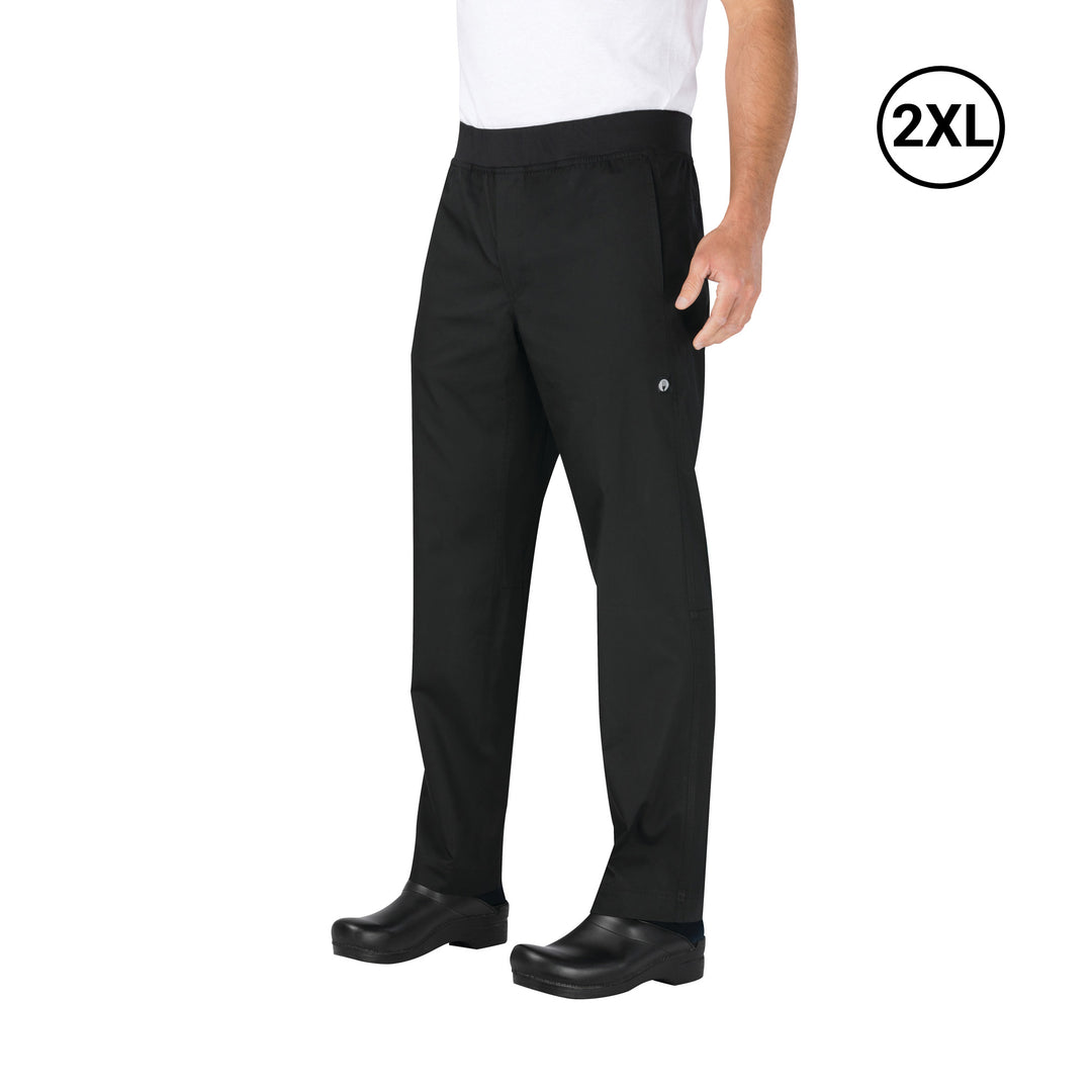 Chef Works PBN01-BLK-2XL Lightweight Slim Pants Modern Straight Fit - Men's - Black - Extra Extra Large Size
