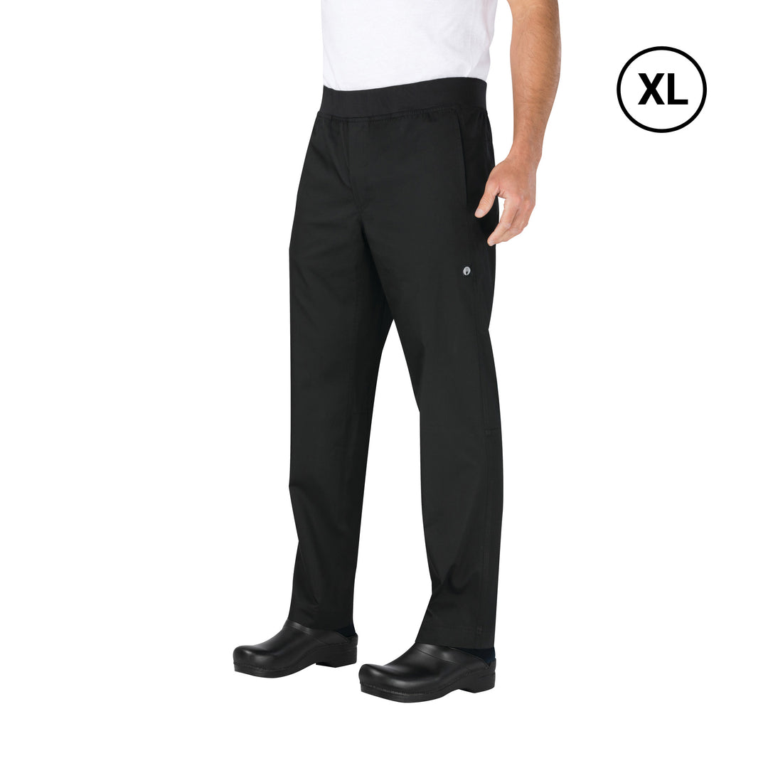 Chef Works PBN01-BLK-XL Lightweight Slim Pants Modern Straight Fit - Men's - Black - Extra large Size