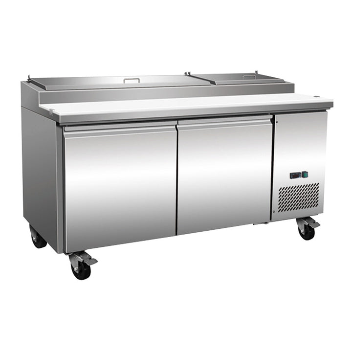 Serv-Ware 71" Wide 2-Door Pizza Prep Table Model PP71-9-HC-1