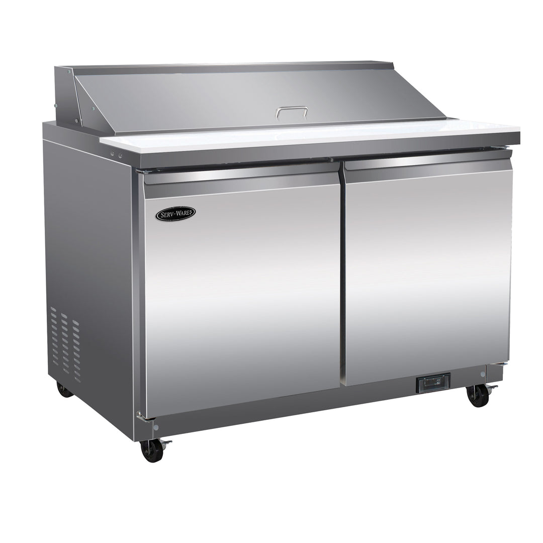 Serv-Ware 48" Wide 2-Door Sandwich/Salad Pre Table Model SP48-12-HC-T