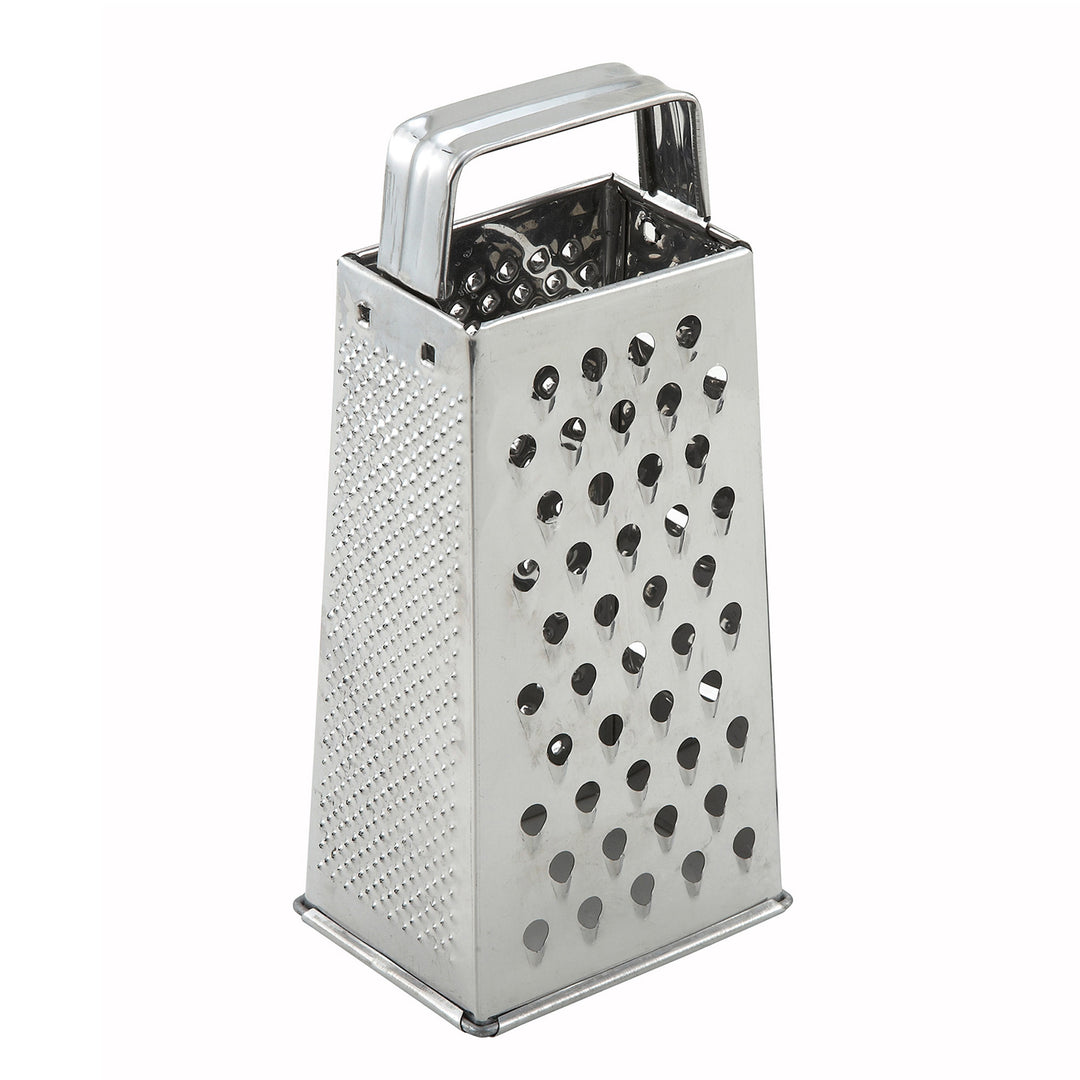 Winco SQG-1 Stainless Steel 4-Side Box Grater - 4" x 3" x 9"
