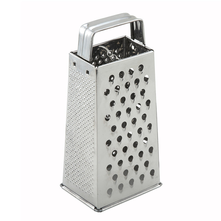 Winco SQG-1 Stainless Steel 4-Side Box Grater - 4" x 3" x 9"