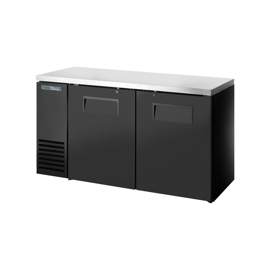 True TBB24-60-2S-Z1-SFT-B-1 60" Solid Door Back Bar Cooler with Stainless Steel Top & LED Lighting – Made in USA