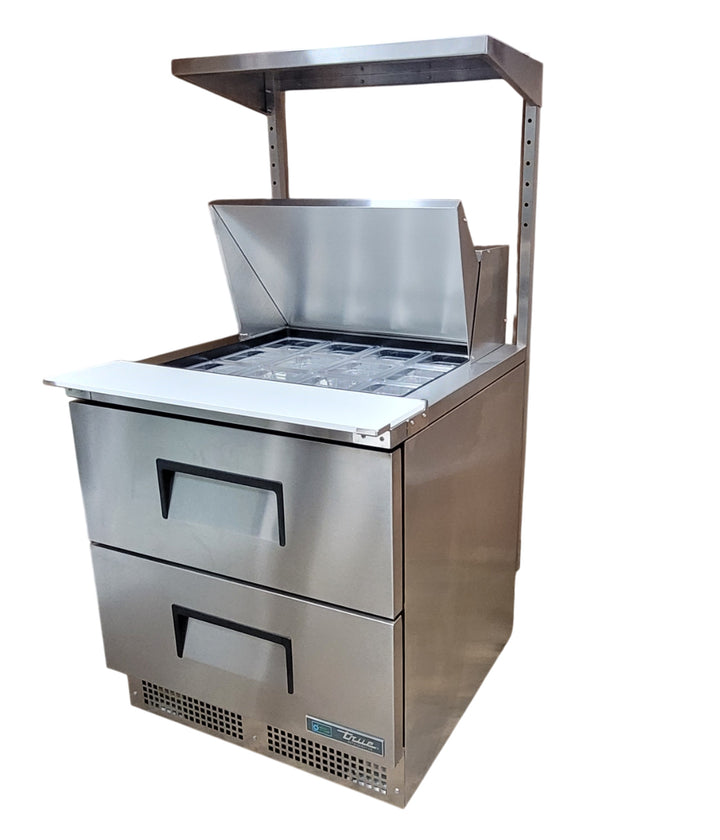 32" Stainless Steel Mega Top Sandwich/Salad Preparation Refrigerator (True Mfg. TFP-32-12M-D)
