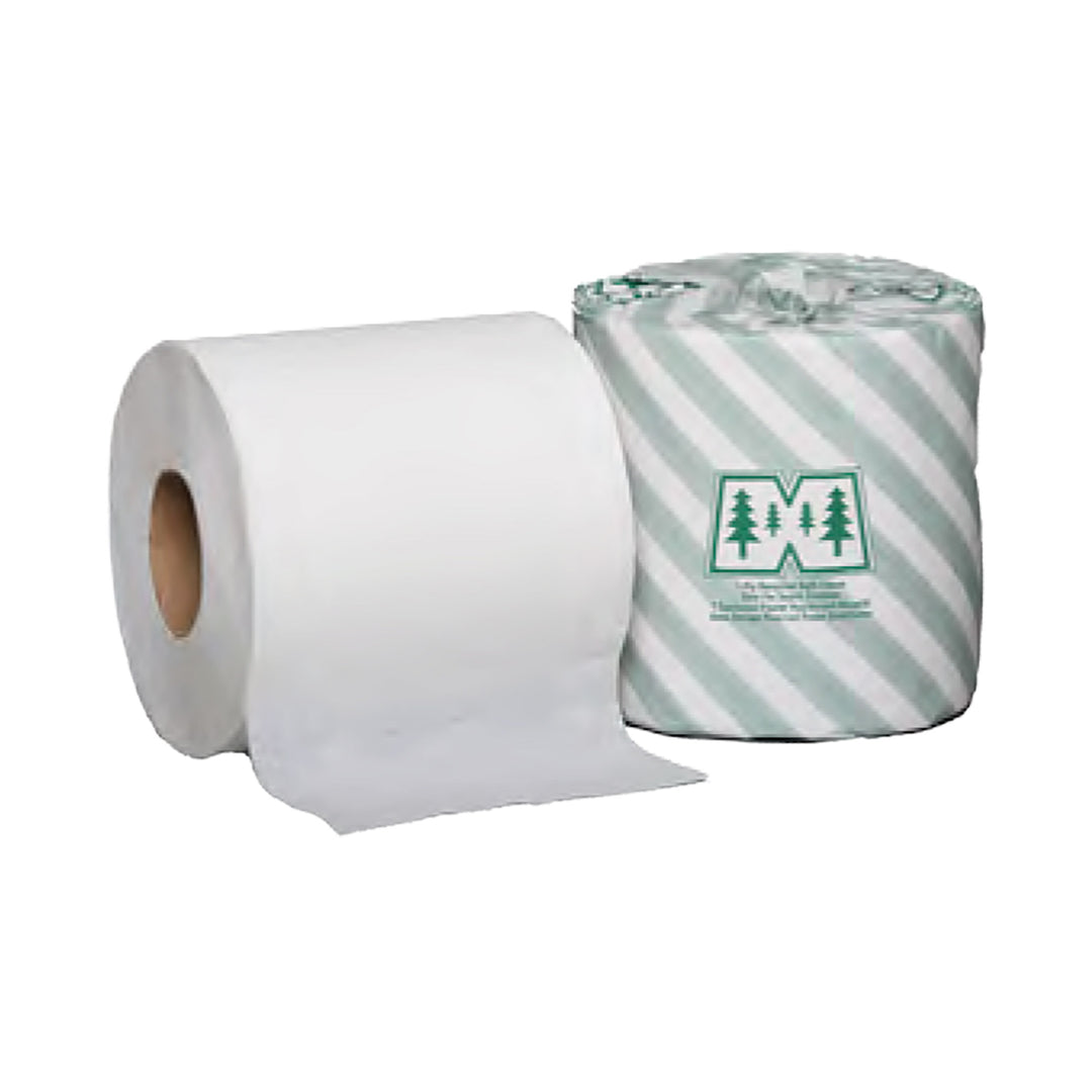 Toilet Paper 3-1/2” x 4-1/2” 2-Ply 500 Sheet Roll Individually Wrapped – Sold 96 Rolls per Case