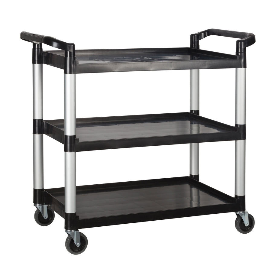 Winco 42" x 20" 3-Tier Plastic Utility Cart with Brakes (Winco UC-3019K)