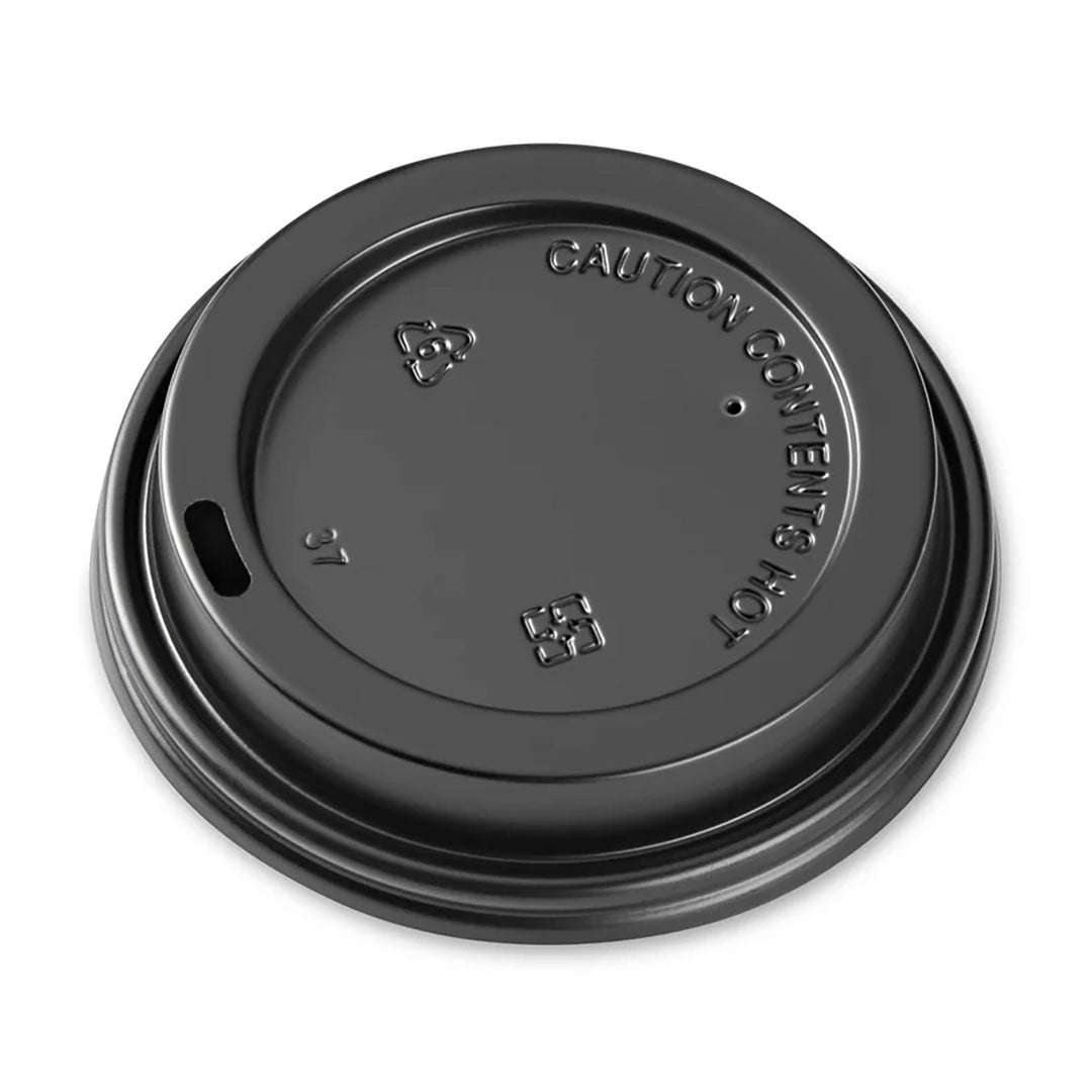 10-24 Oz Black Plastic Sipper Dome Lid for Hot Cups - Sold 1000 Lids per Case