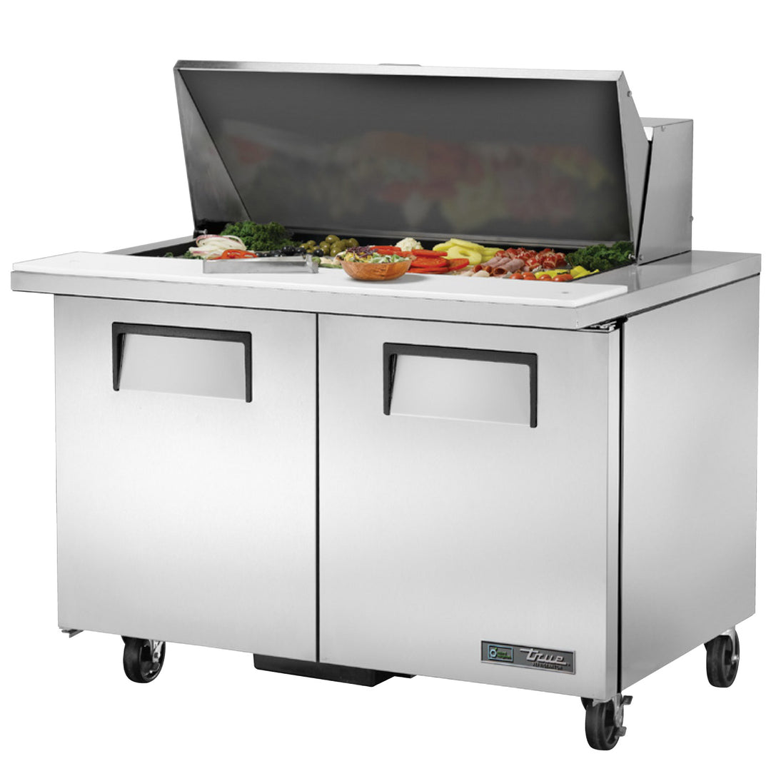 True TSSU-48-18M-B-HC 48" Mega Top Sandwich & Salad Prep Table Refrigerator with 18 Pan Capacity & R290 Refrigerant – Made in USA