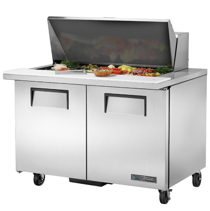 True TSSU-48-18M-B-HC 48" Mega Top Sandwich & Salad Prep Table Refrigerator with 18 Pan Capacity & R290 Refrigerant – Made in USA