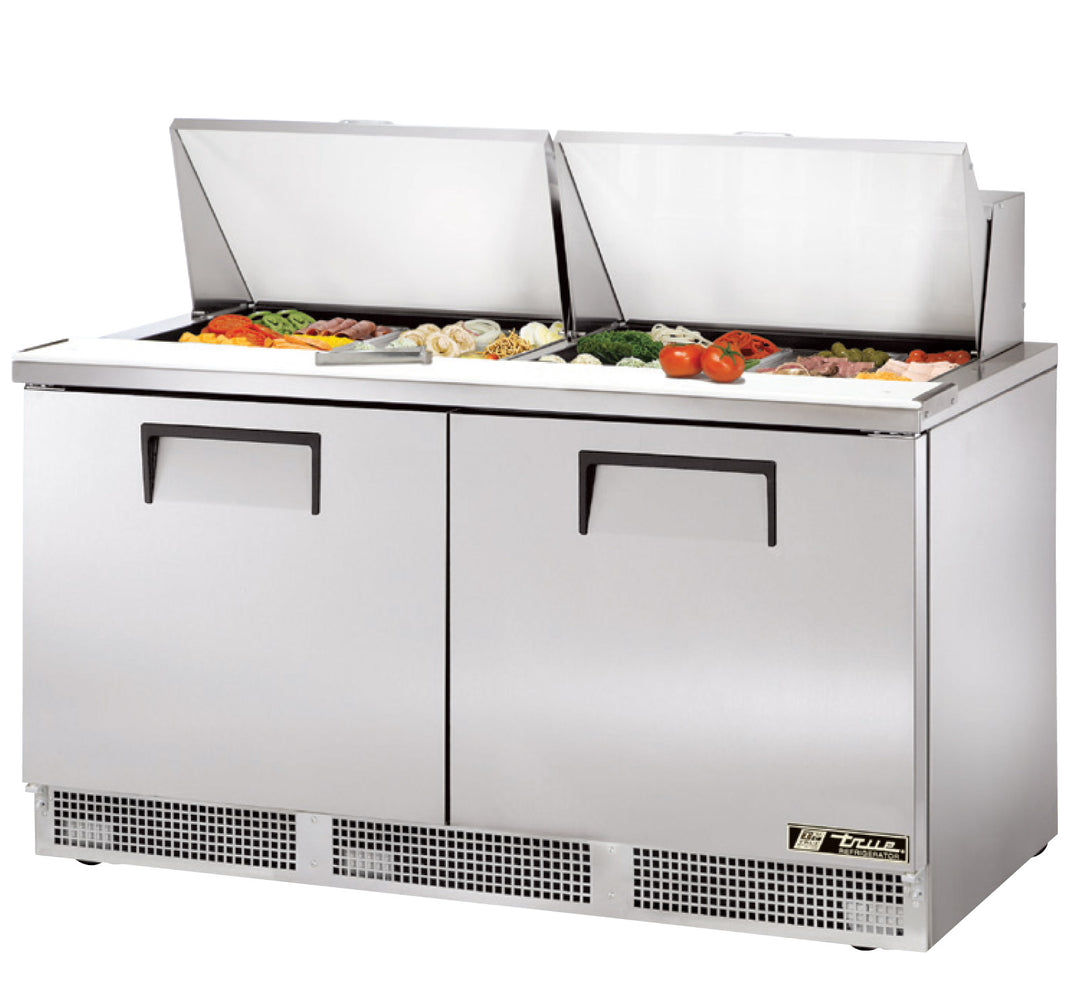 True TFP-64-24M-HC 64" Mega Top Sandwich & Salad Prep Table Refrigerator with 24 Pan Capacity, Dual Doors & R290 Refrigerant – Made in USA