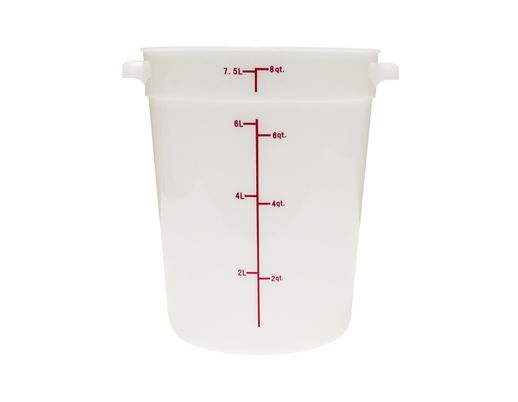 Thunder Group Round 8 Qt. White Food Storage Container (Thunder Group PLRFT308PP)