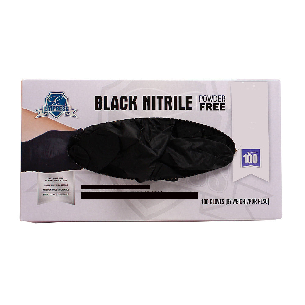 Empress ENGPPFM2002BLK Medium Black Powder-Free Nitrile Gloves