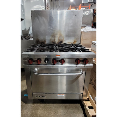 USED Vulcan 6-Burner Range 168,000 BTU with Standard 35,000 BTU Oven (Vulcan Gas Range V36)