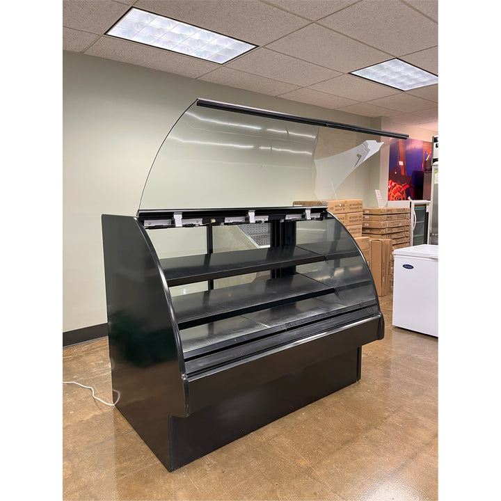 USED - Structural Concepts GMBS552D 60-5/8” Wide Curved Glass Non-Refrigerated (Dry) Bakery Display Case – Black Exterior Cabinet