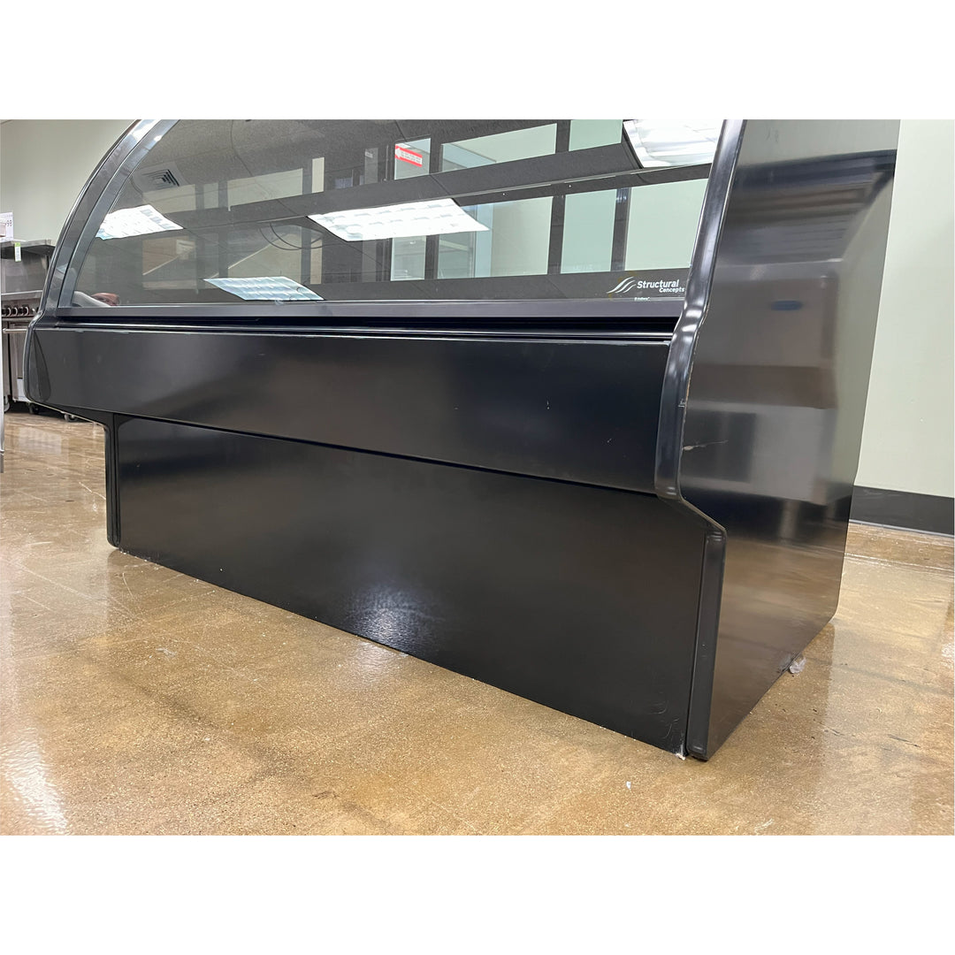 USED - Structural Concepts GMBS552D 60-5/8” Wide Curved Glass Non-Refrigerated (Dry) Bakery Display Case – Black Exterior Cabinet