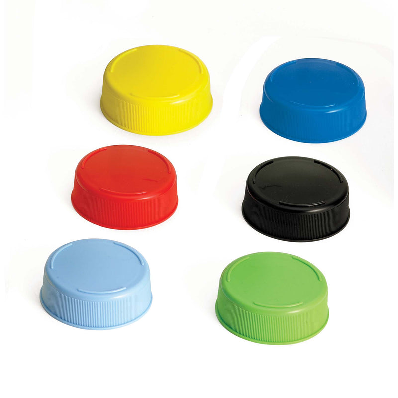 TableCraft Assorted Color Squeeze Bottle End Caps 12-Pack (TableCraft 53FCAPA)