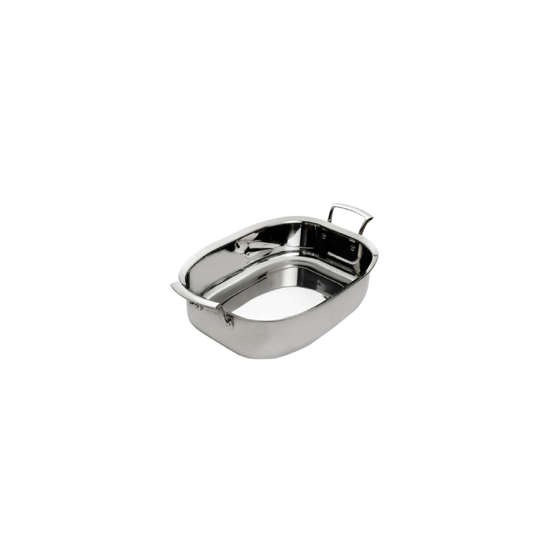 12” x 10-2/5 Inch Stainless Steel Oval Roast Pan – 2.6 Quart (Browne 5724177) 