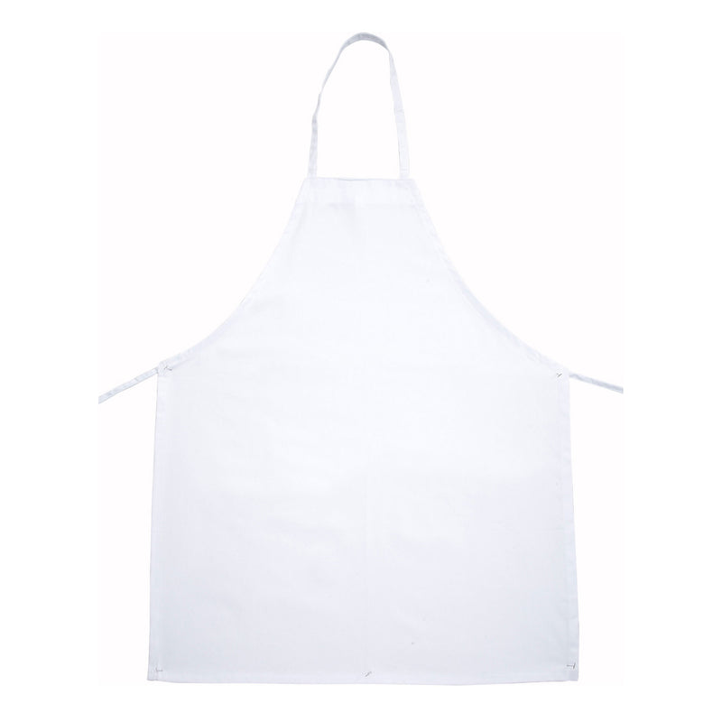 Signature Chef White Full-Length Bib Apron, No Pockets (Winco BA-3226WH)