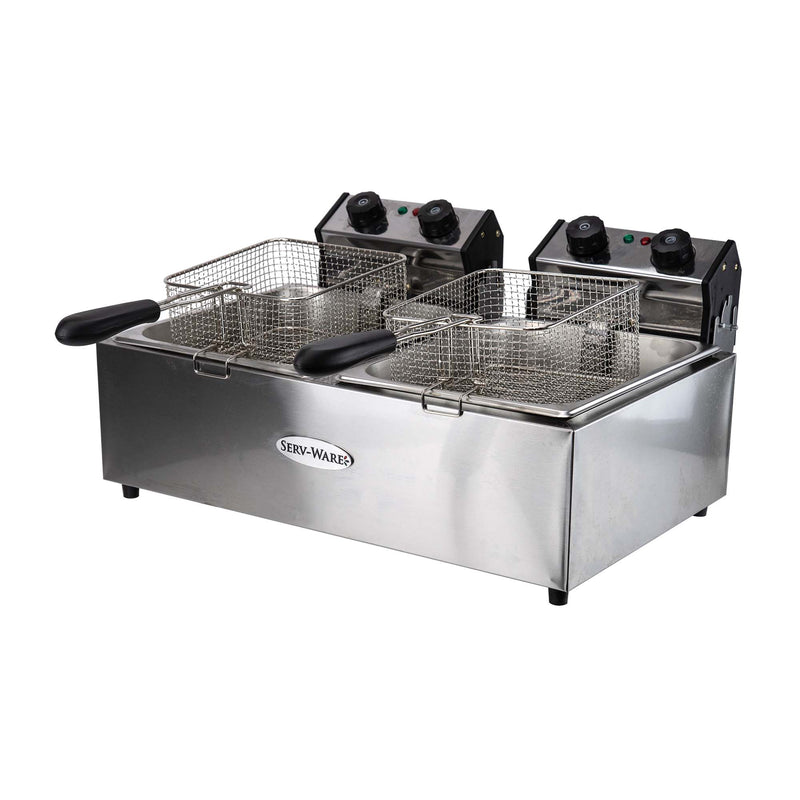 Serv-Ware Dual Basket Electric Countertop Deep Fryer (Serv-Ware EF-06L –  Gator Chef Restaurant Equipment & Supplies