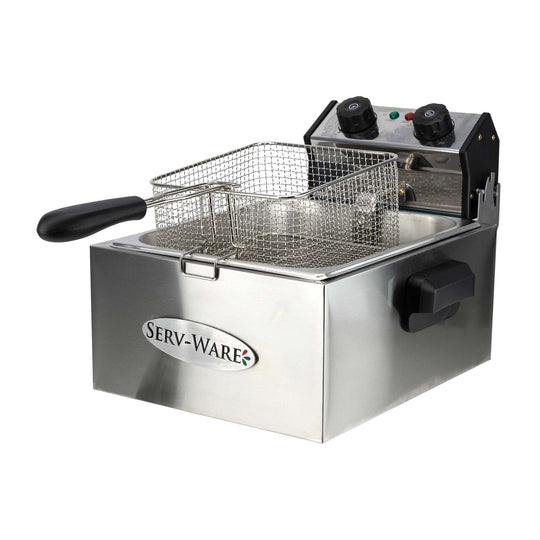 ServWare Single Basket Electric Countertop Deep Fryer (ServWare EF0