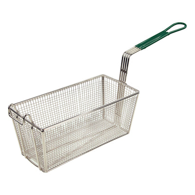 Winco 13-1/4" x 6-1/2" x 6" Fryer Basket With Coated Handle (Winco FB-30)