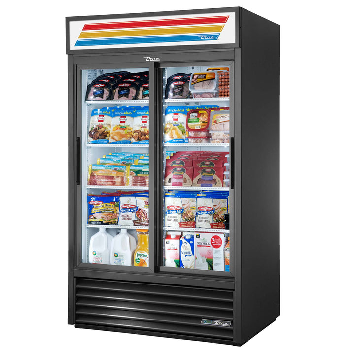 Sliding Glass Two-Door Refrigerator Merchandiser True Mfg GDM-41-HC-LD