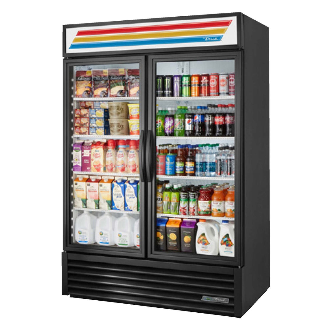 True 54" Refrigerated 2-Section Glass Swing-Door Merchandiser (True Mfg. GDM-49-HC~TSL01)