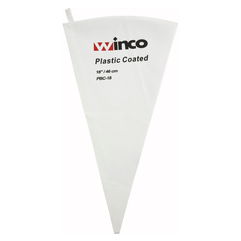 Winco 18" White Canvas Plastic Coated Reusable Pastry Bag (Winco PBC-18)